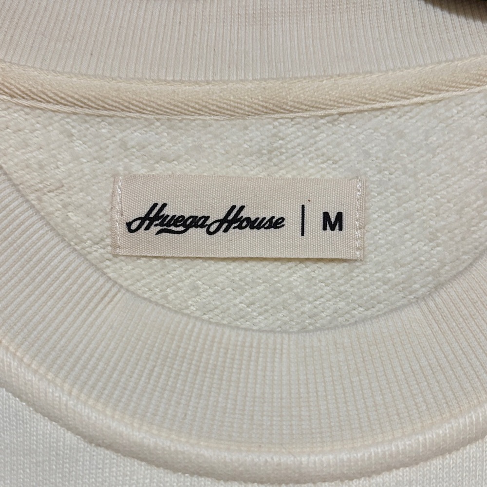 NWT Huega House Men's Cream Crewneck Sweater SZ M - Picture 2 of 7